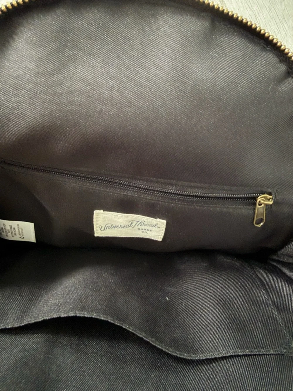 Universal Thread Black Dome Backpack with Leopard Strap Accent